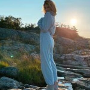 NU-IN x Stefanie Giesinger Cargo Jersey Jumpsuit Heathered Gray Size Large